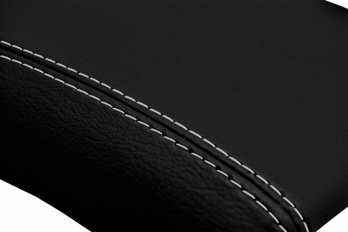Leather Console Lid Armrest Cover for Nissan Xterra (2005–2015) Gray Stitch
