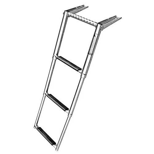 Folding Boat Ladder for Telescoping Swim Boats with Built-in Handle