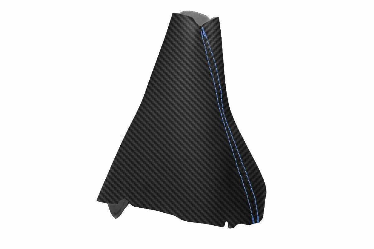 E Brake Boot Cover for BMW E60 (2004–2010) Carbon Fiber Black Blue Stitch