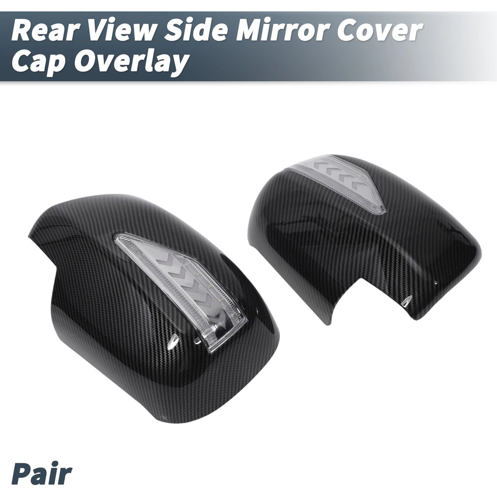 Pair Rearview Mirror Cover Overlay Black Carbon Fiber for Lexus RX330 RX350 (2003)