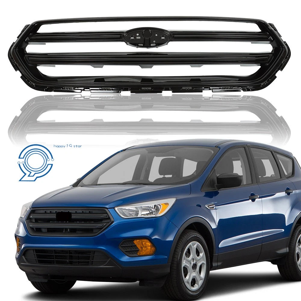 Front Upper Bumper Grille for Ford Escape (2017–2019) Glossy Black