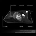 Fog Light Lamp Set for Nissan Altima (2019–2021) - Clear Lens, Bezel, Switch