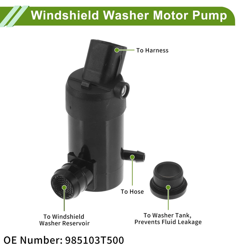 Windshield Washer Pump w/Grommet for Hyundai Accent (2000–2005) No. 985103T500