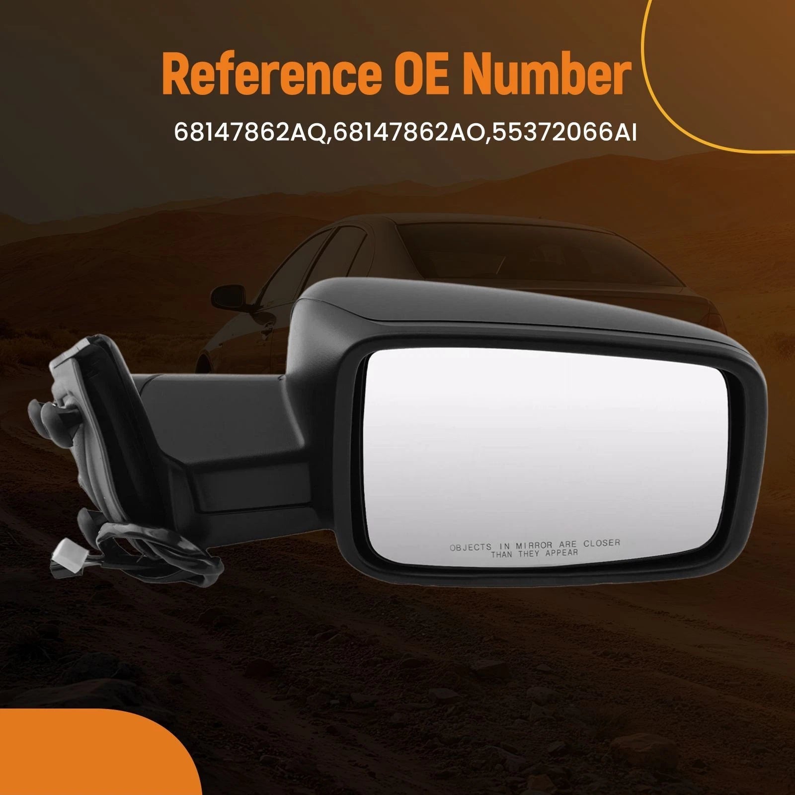 Right Rear View Mirror for Dodge Ram 2500/3500 (2010–2018) Turn Signal