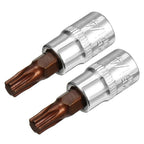 2 x 1/4 Inch Drive Steel T30 Torx Bit Sockets Alloy Steel Bit Sockets