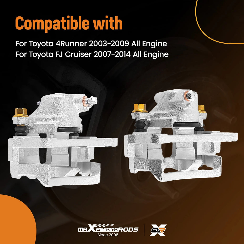 Rear Brake Calipers w/Brackets for Toyota 4Runner (2003–2009)