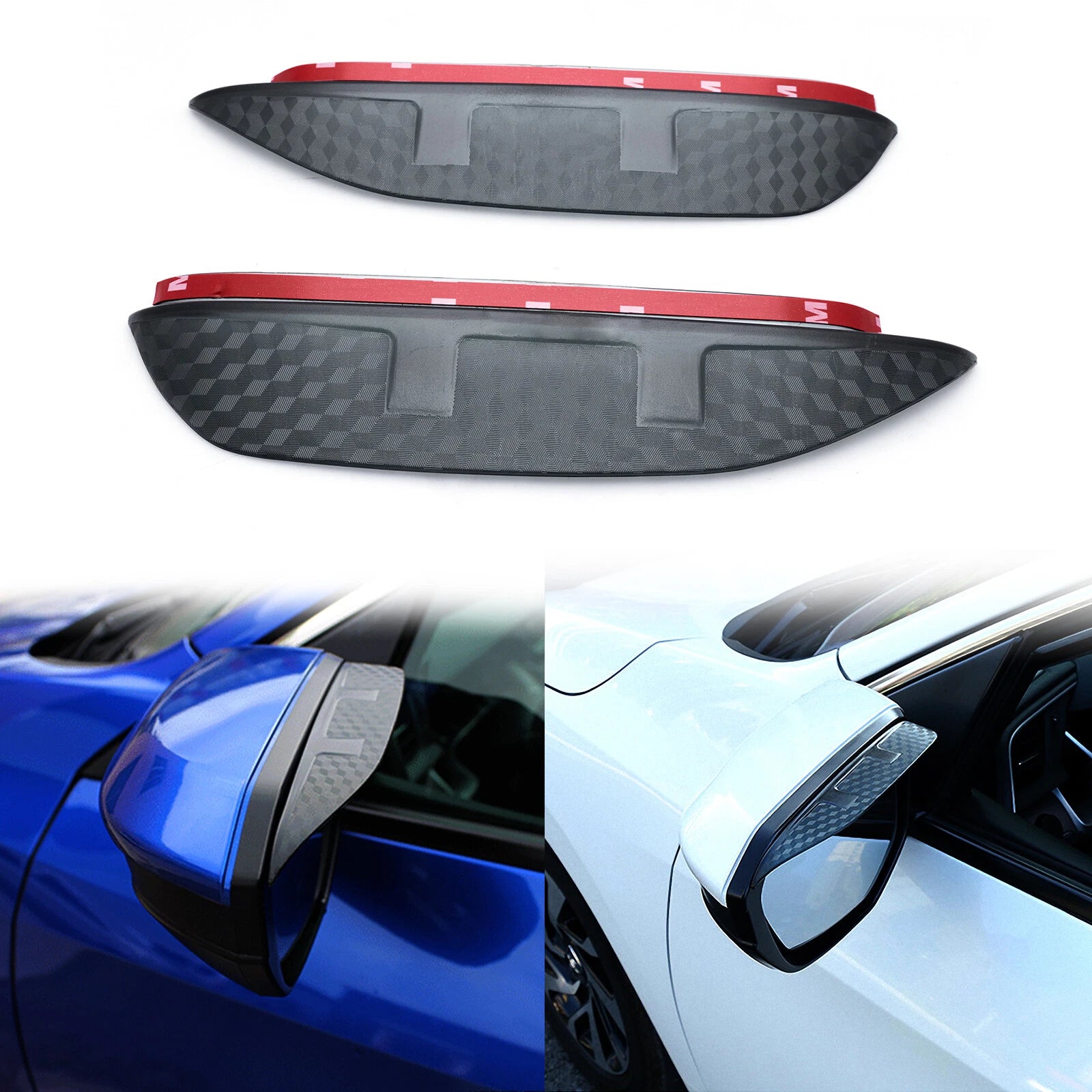 Rear Door Side View Mirror Rain Snow Visor for Honda Civic (2016–2019)