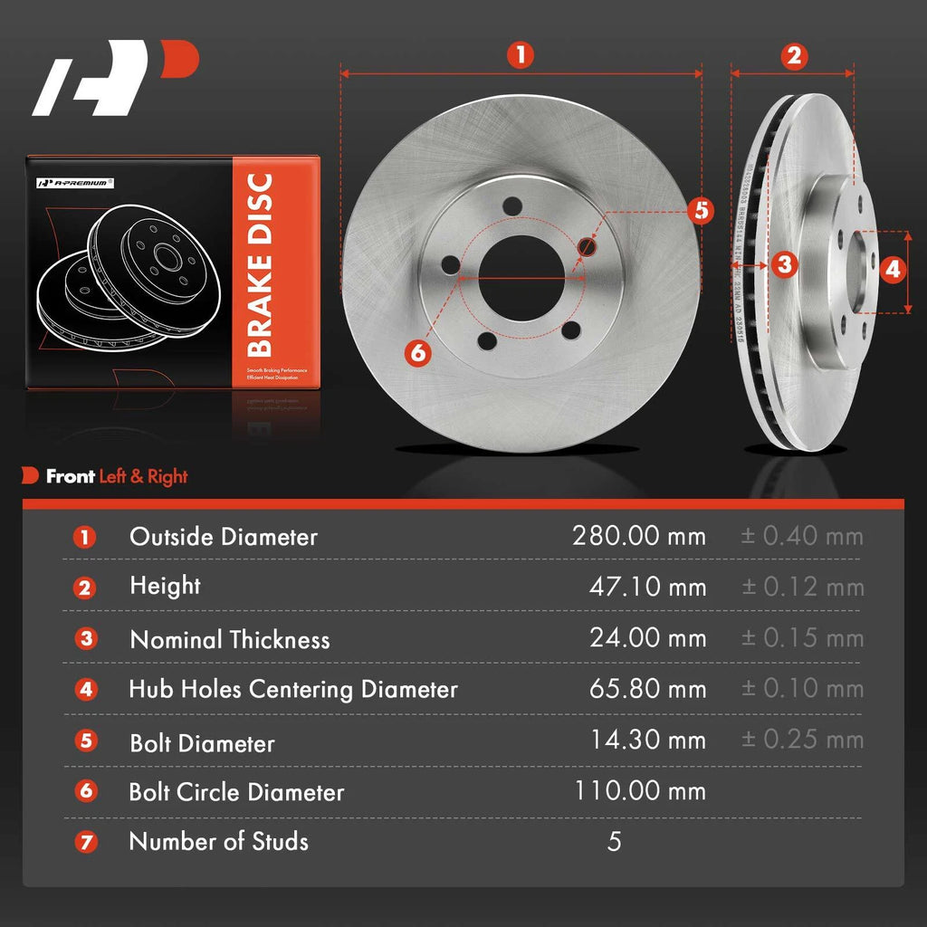 Front Disc Brake Rotors for Chevy Cobalt Pontiac G5 (2007–2010)