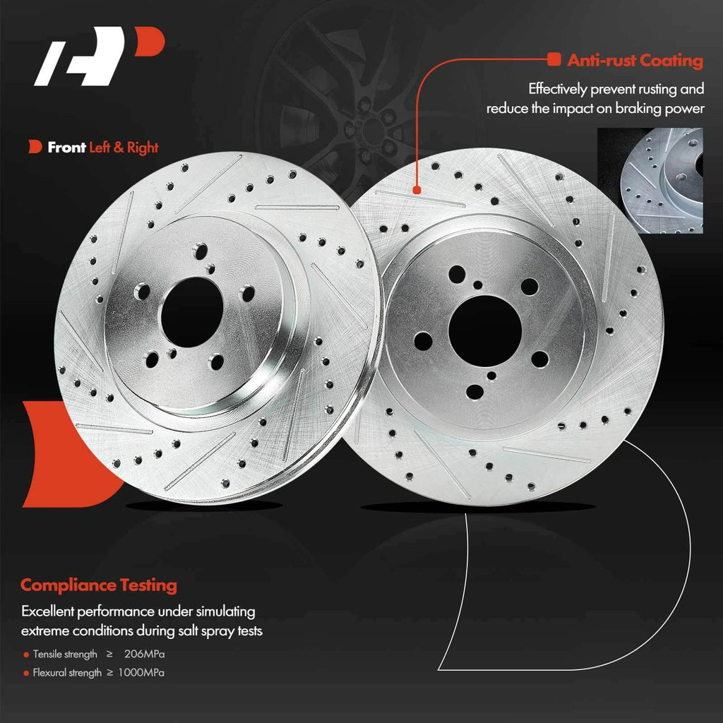 Front Side Drilled Brake Rotors for Subaru Impreza, Crosstrek (2017–2023)