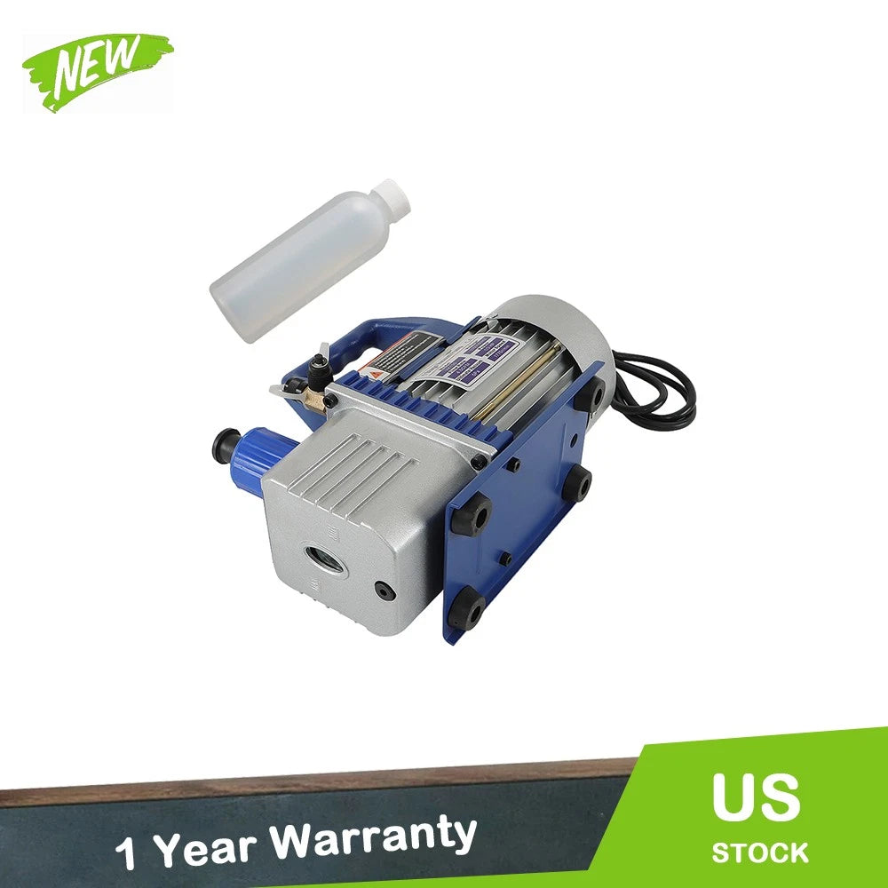 1/3HP 4.5CFM Rotary Vane HVAC Air Vacuum Pump with Oil Bottle