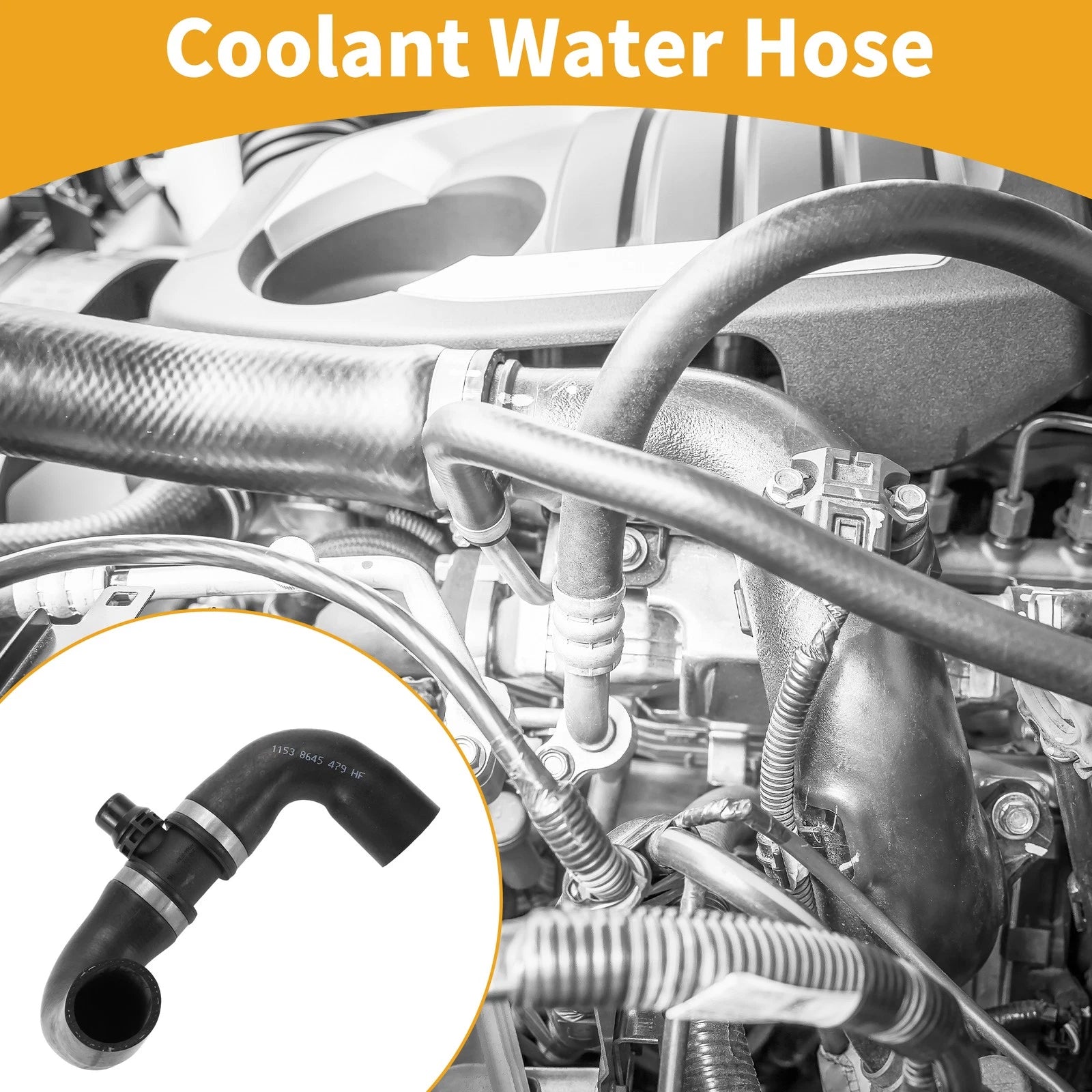 Coolant Water Hose for BMW X3 (2013–2017), X4 (2015–2018) No. 11538645479