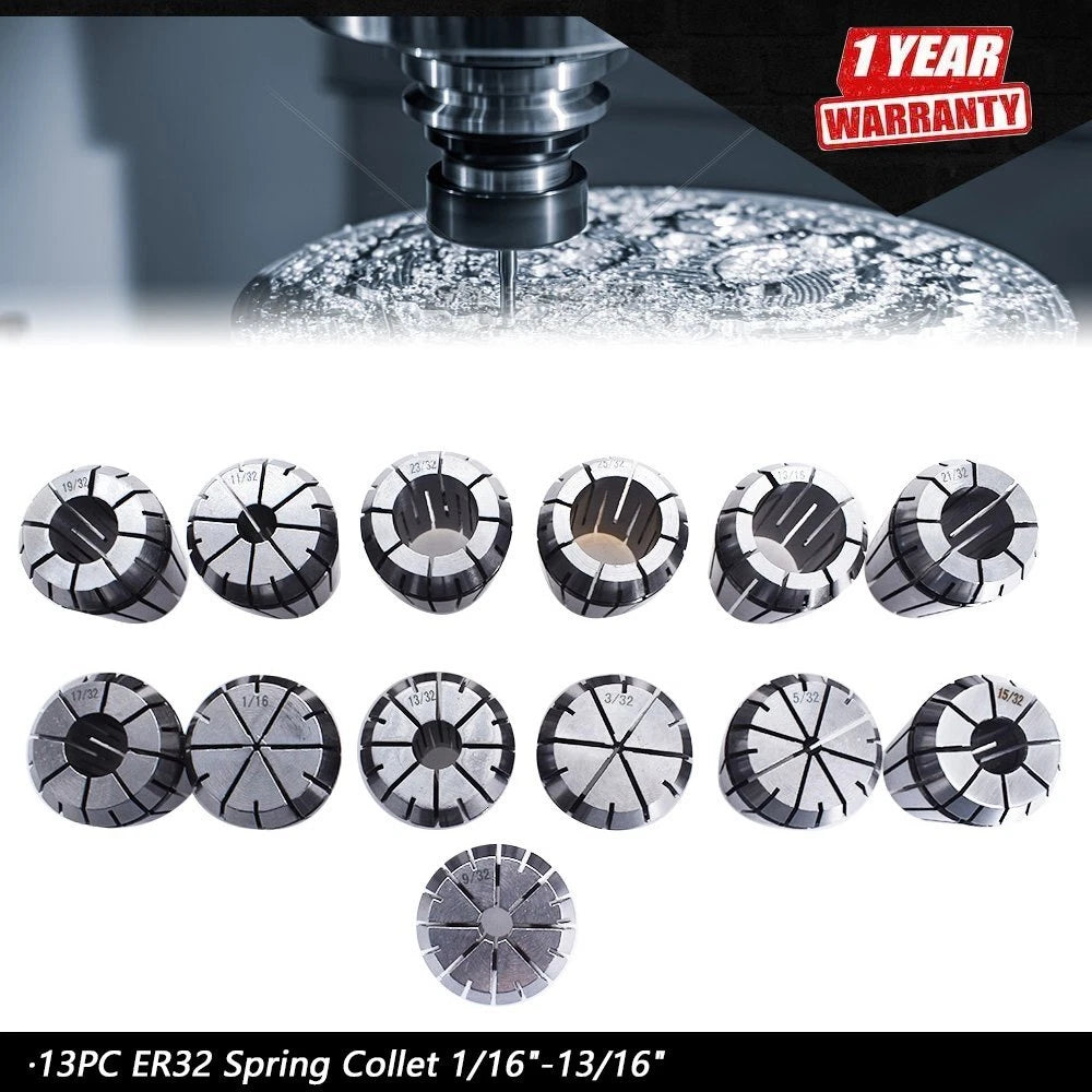 13PC ER32 Spring Collet Set for CNC Milling Lathe Machine