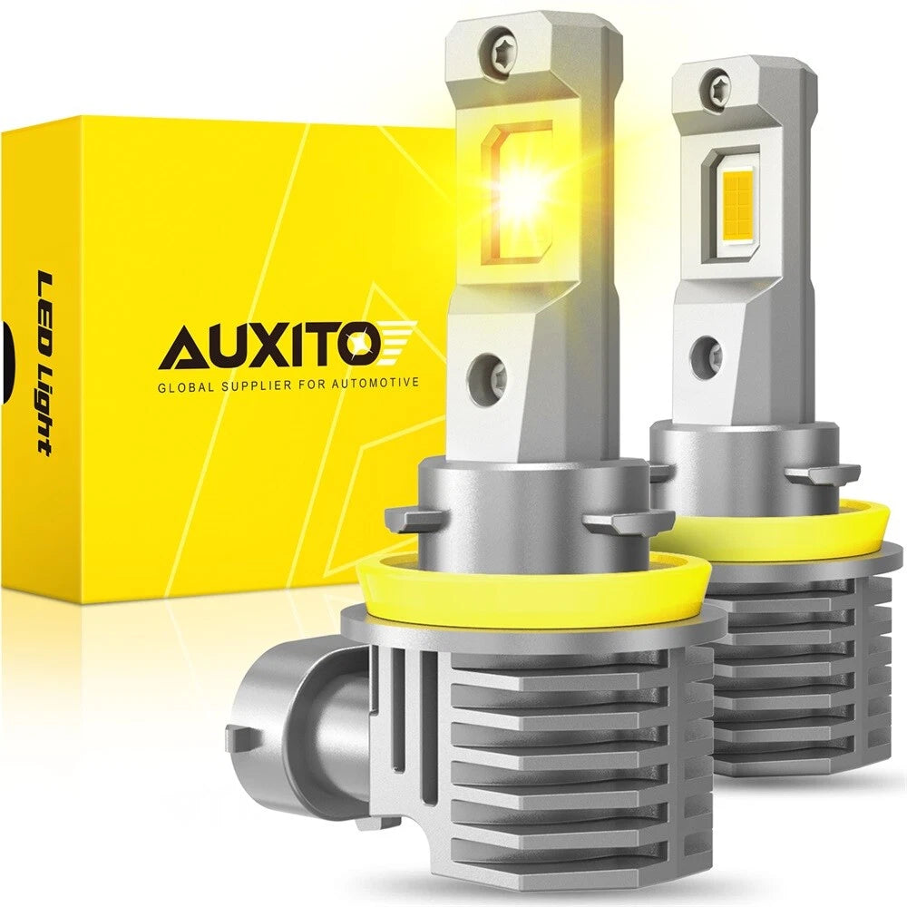 2X H11 H8 H9 Amber Yellow LED Fog Light DRL Bulbs 6000LM for