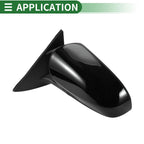Left Side Door Mirror for Toyota Camry (2012–2014) Manual Folding Gloss Black