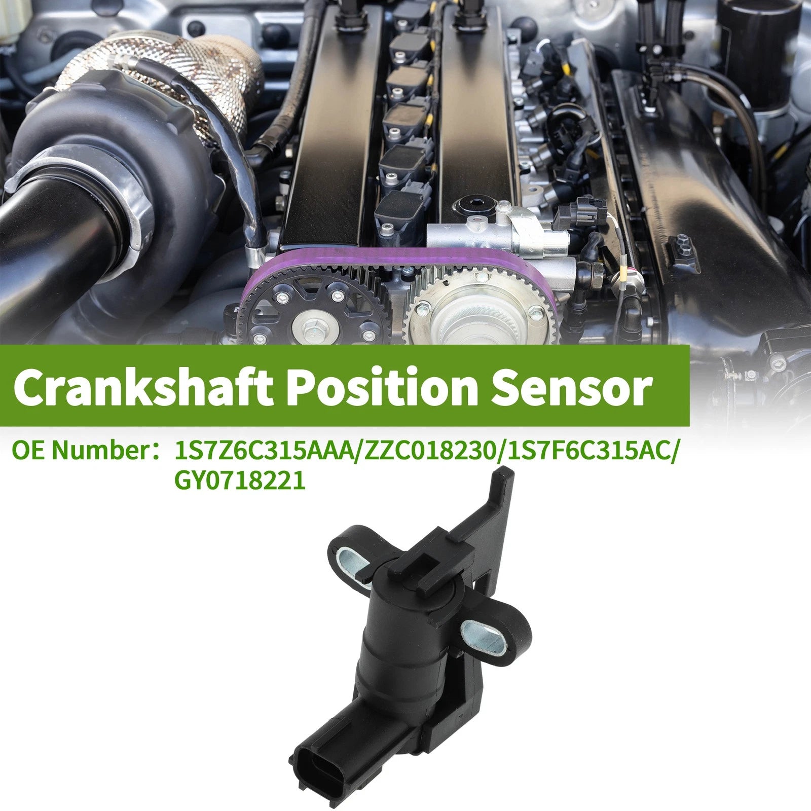 Crankshaft Position Sensor for Ford Focus (2003–2011) 1S7Z6C315AAA Black