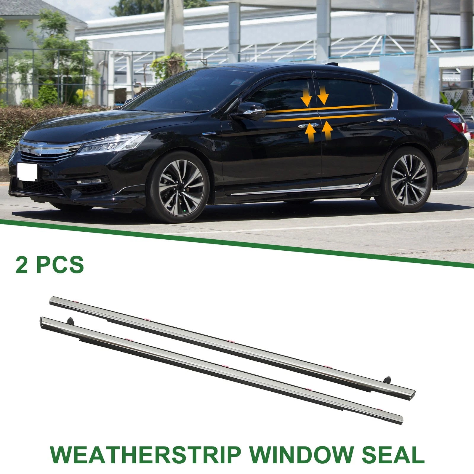 2X Rear Weatherstrip Window Seal No. 72950T2AA01 for Honda Accord 