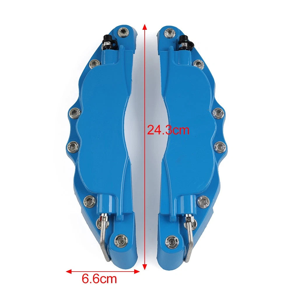 2X Metal Style Disc Brake Caliper Covers for Universal Fit (Red)