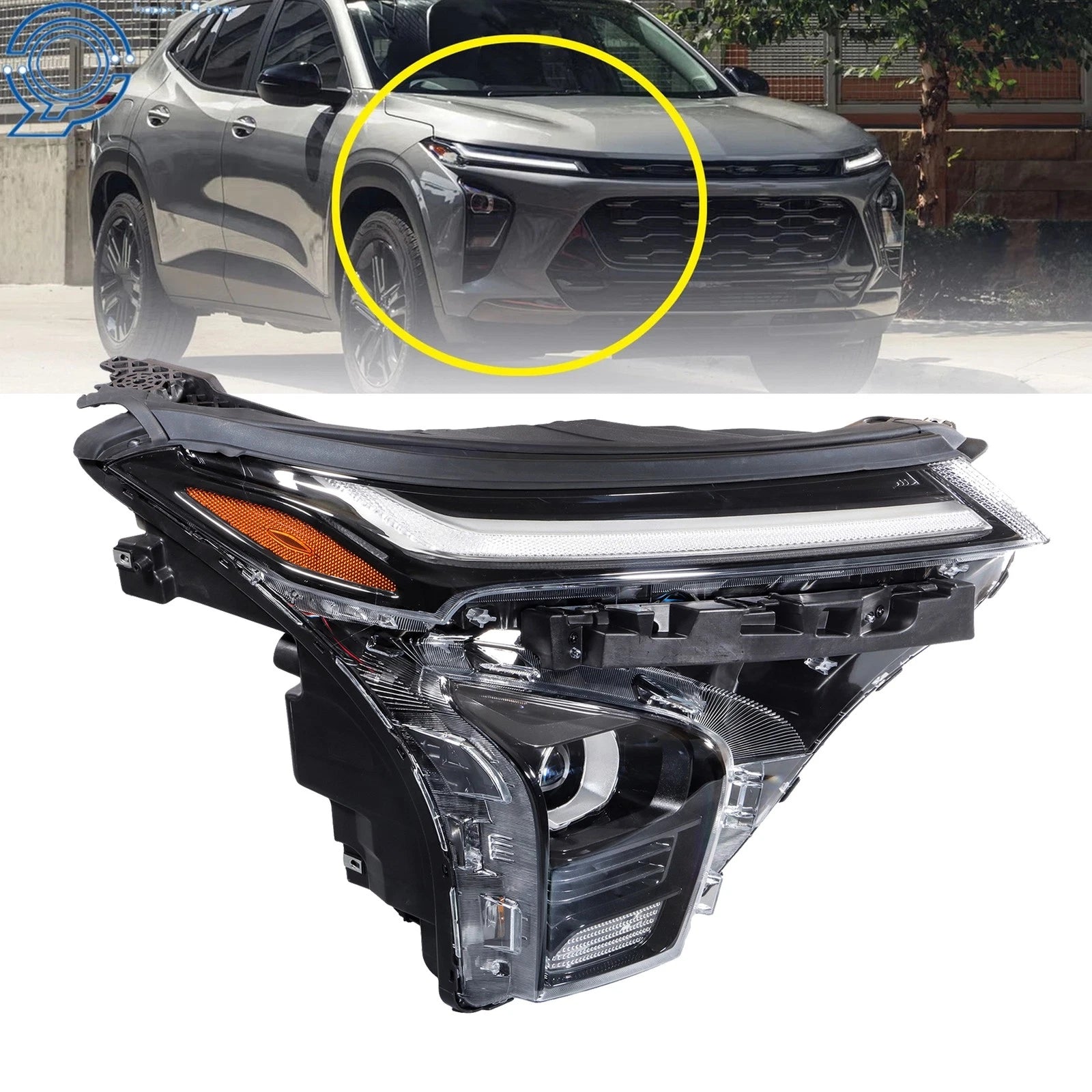 LED Black Headlight for Chevy Trax (2024–2025) with LED DRL