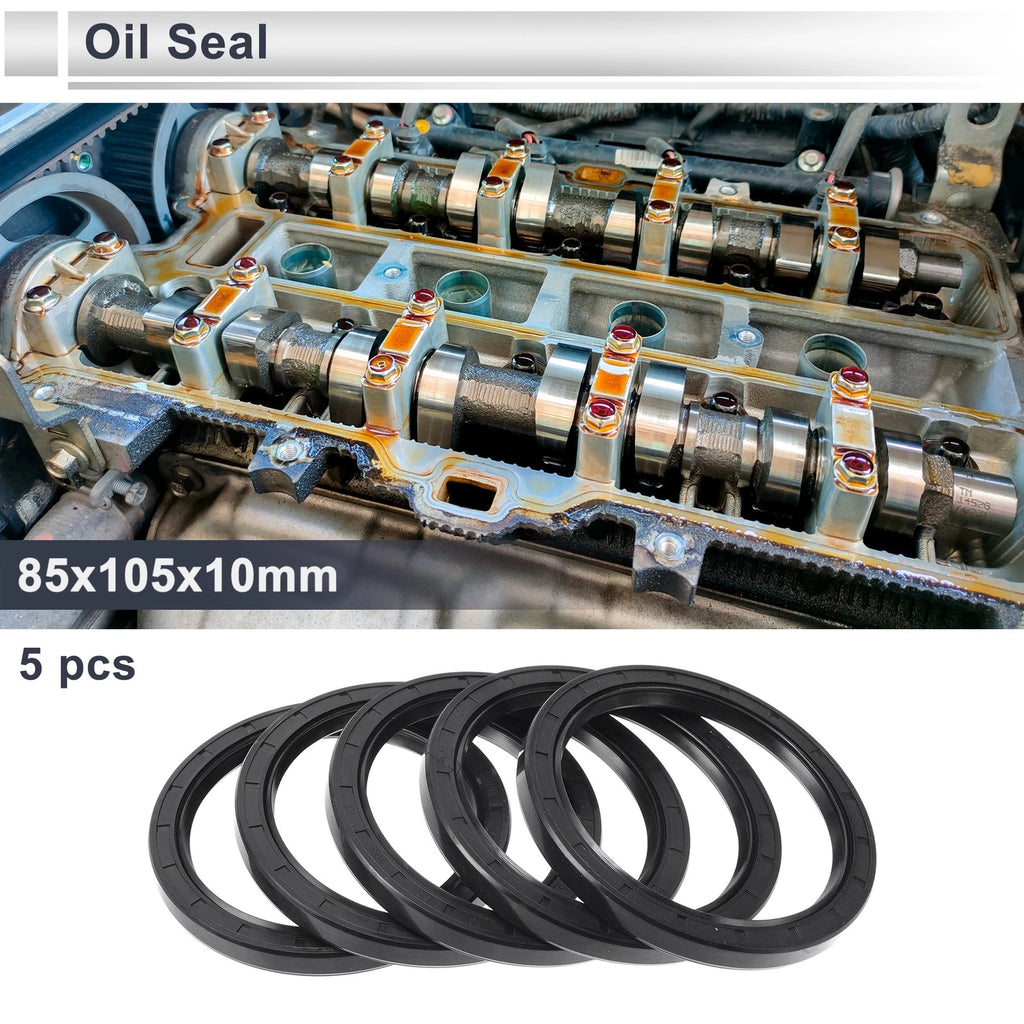 Set of 5 Oil Seal Ring 85x105x10mm for Rotary Shaft (Nitrile Rubber)