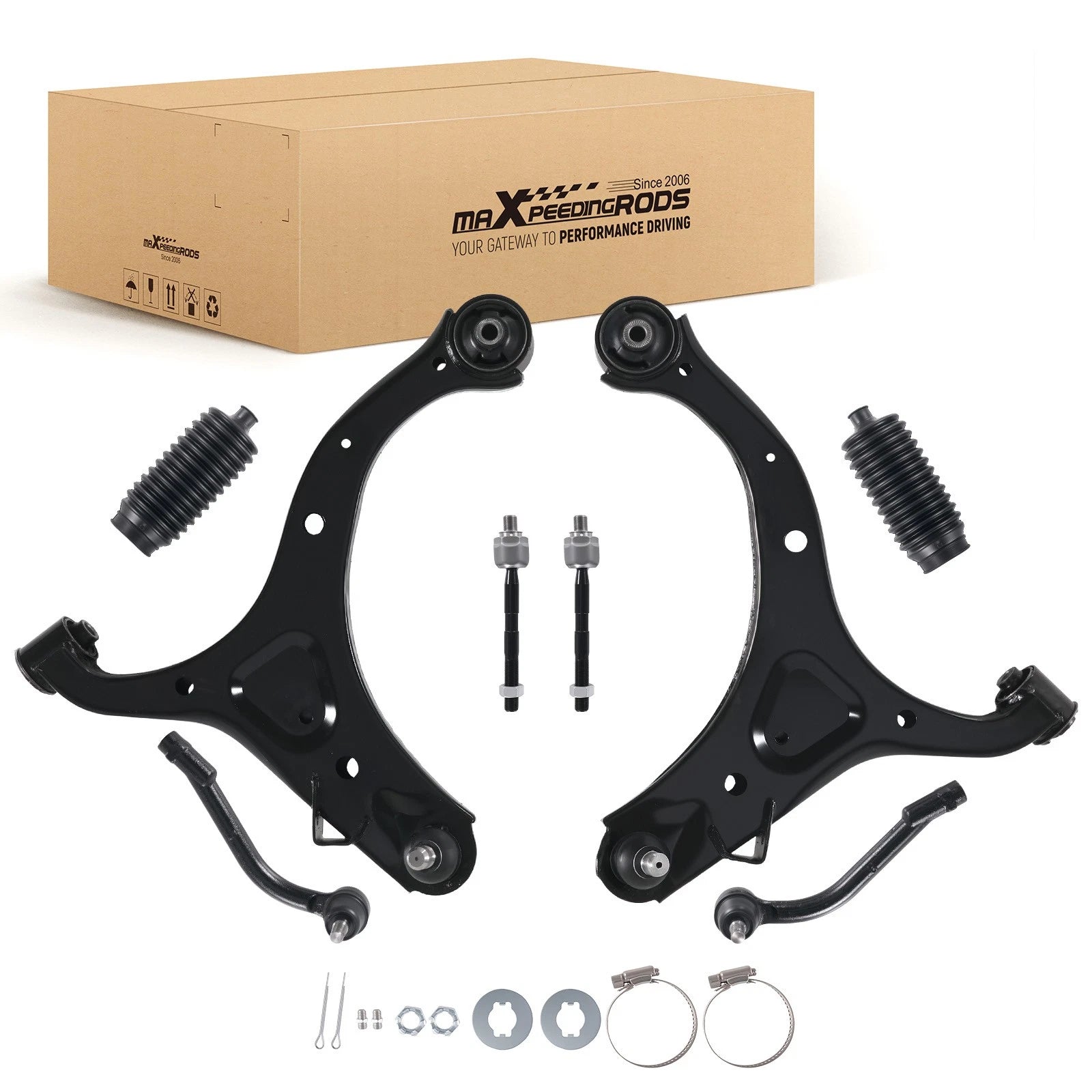 8x Front Lower Control Arm Tie Rod End Kit for Hyundai Santa Fe (2007–2012)