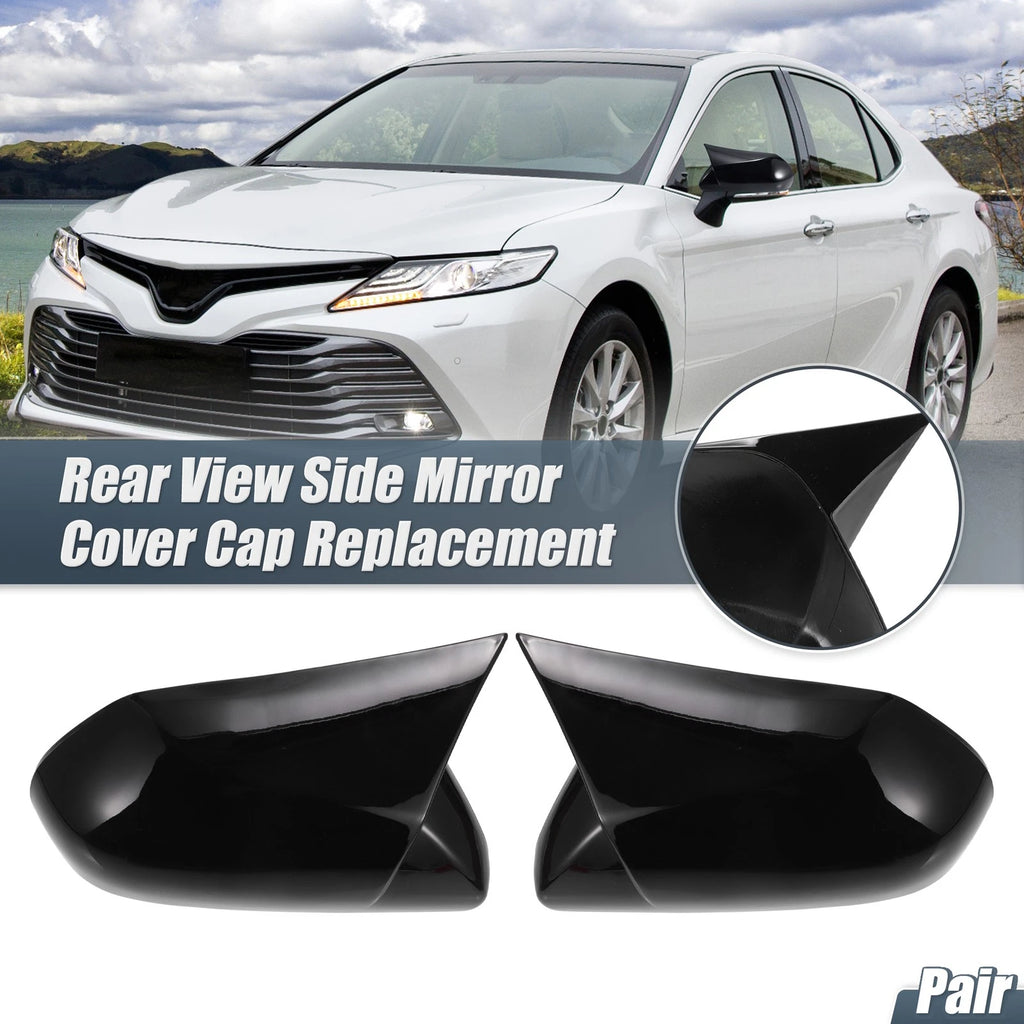 1 Pair Rearview Mirror Cover Overlay Gloss Black for Toyota Camry (2018–2020)