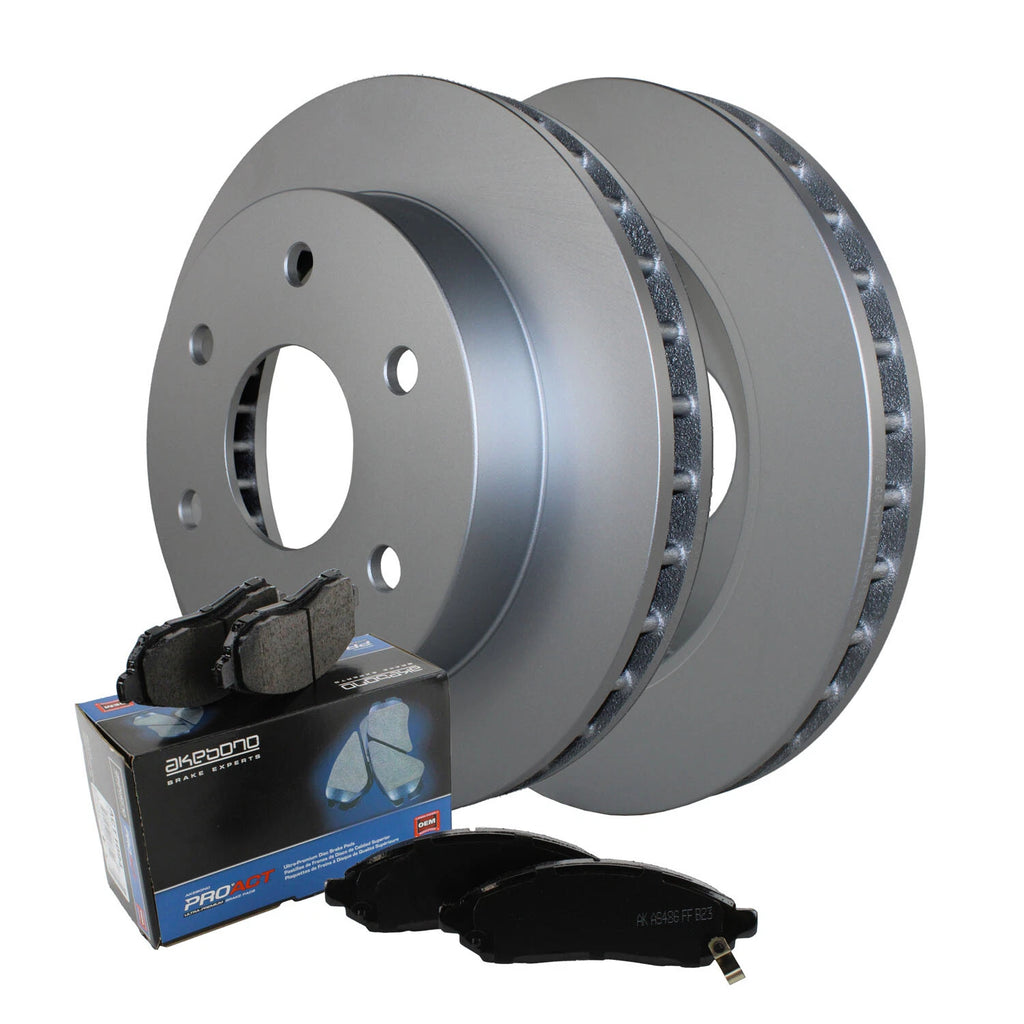Front Brake Kit 295mm Disc Rotors & Akebono Ceramic Pads for Cadillac Chevy GMC