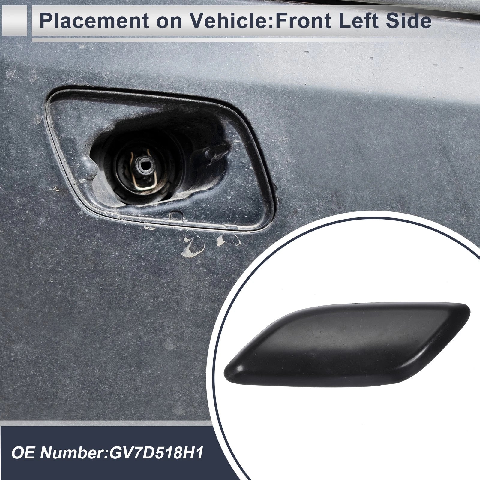 Front Left Bumper Headlight Washer Nozzle Cover Cap for Mazda 6 (2008–2012)