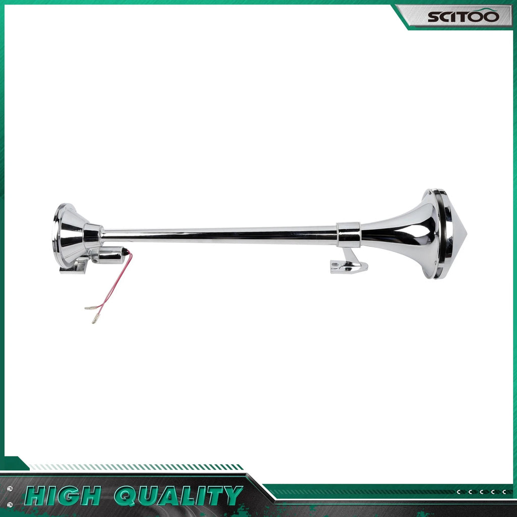 Chrome Train Air Horn Kit for Semi Boat (27" Long)