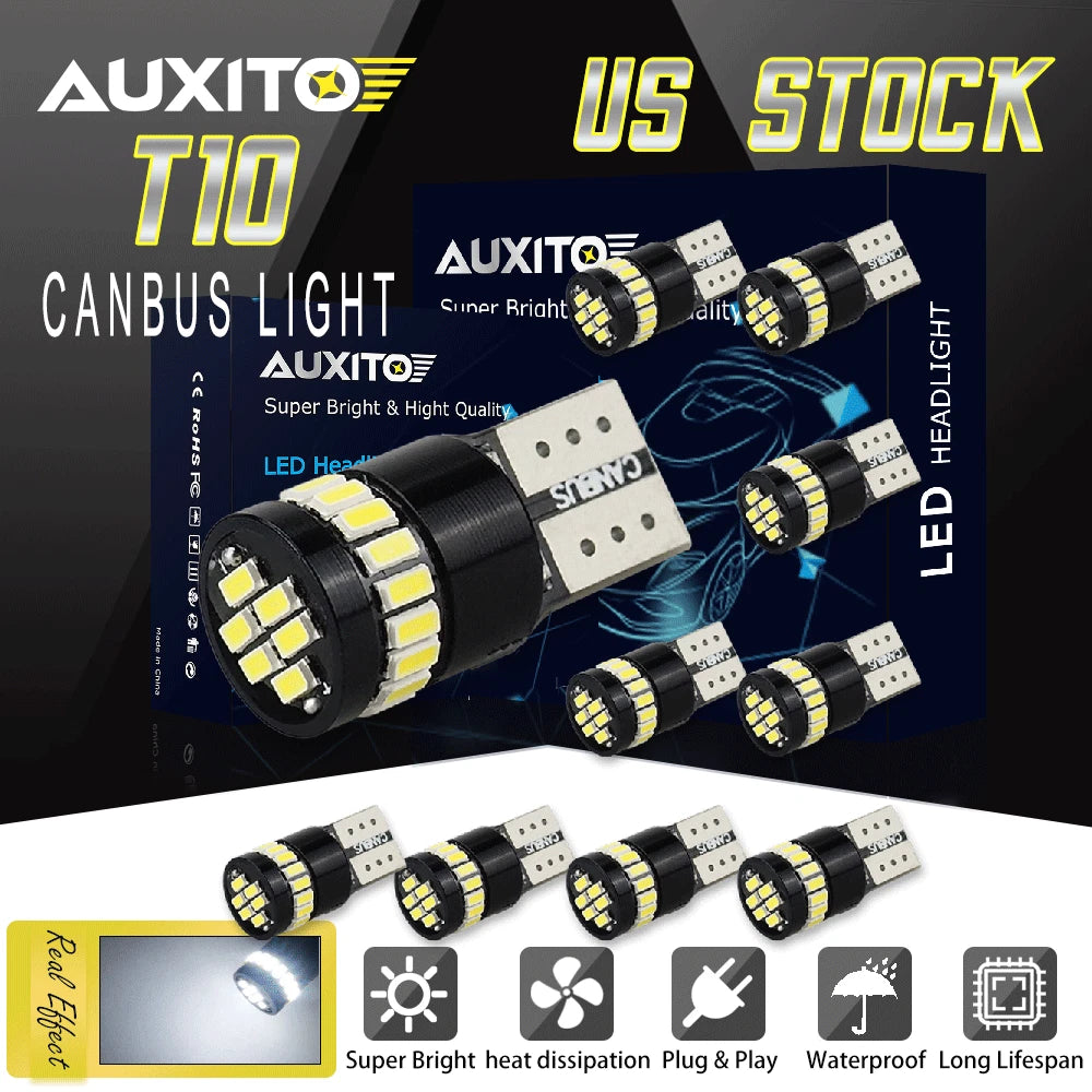 10Pcs LED Interior Dome License Plate Light Bulb for Various Vehicles (YYYY–YYYY)