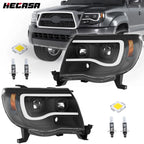LED Tube Black Projector Headlights for Toyota Tacoma (2005–2011)