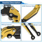 Adjustable Brake Clutch Levers for Suzuki GSXR150 (2017–2020) Gold Tone