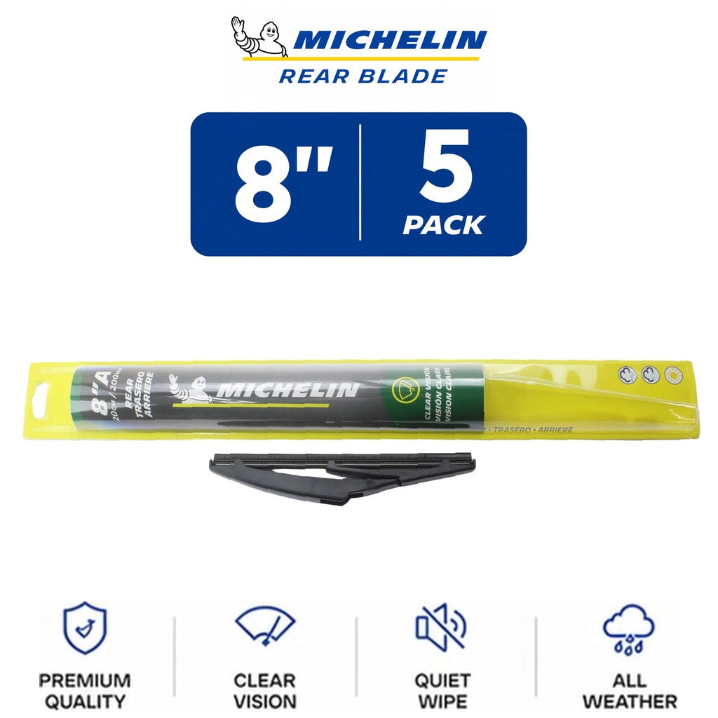 Set of 5 Michelin Rear Wiper Blades for Curved-Fit Vehicles (8")