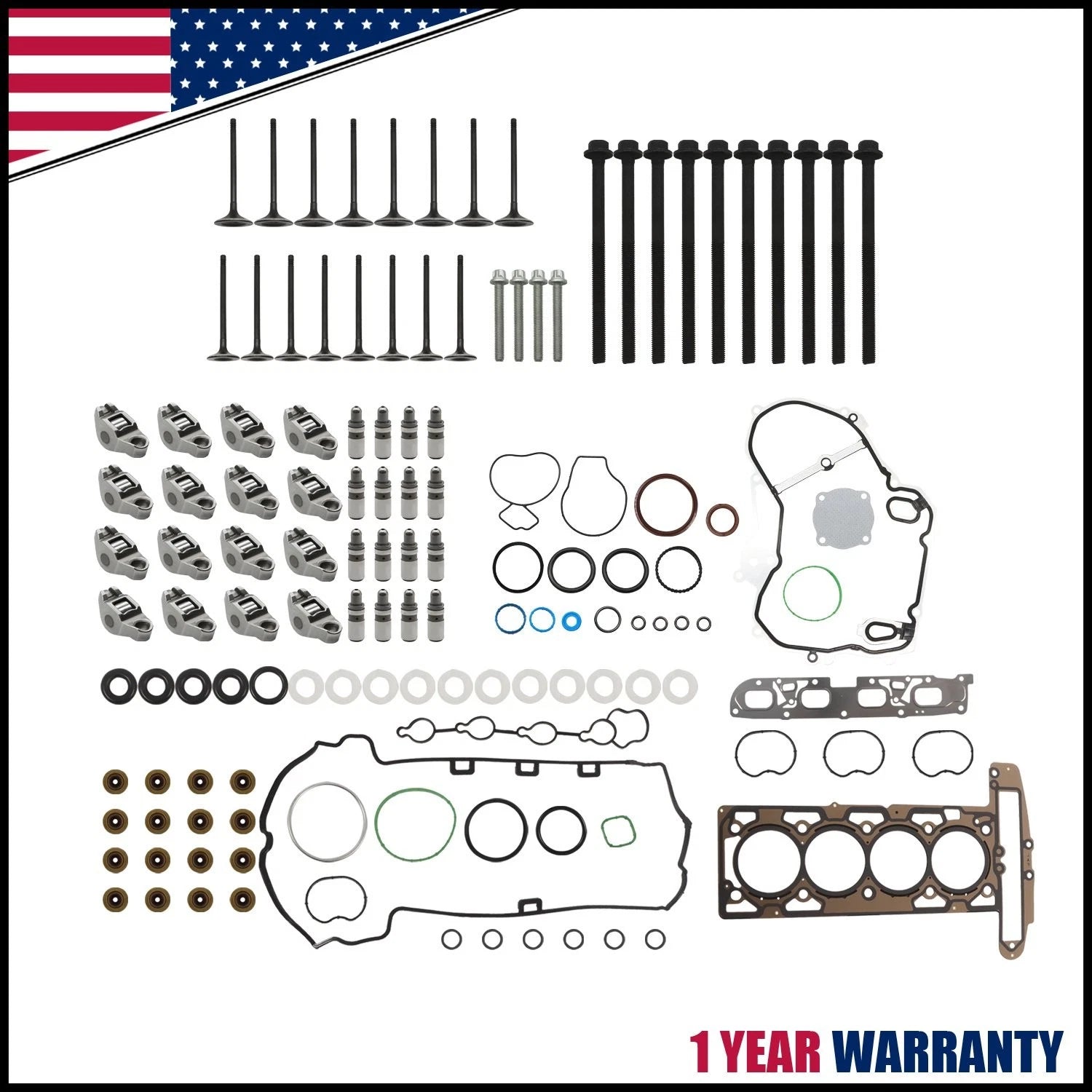 Head Gasket Set & Rocker Arms & Valve Lifter for Chevy Equinox GMC Terrain (2010–2017)