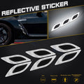 White Carbon Fiber Pattern 3D PVC Night Reflect Car Vent Edge Bumper Decal