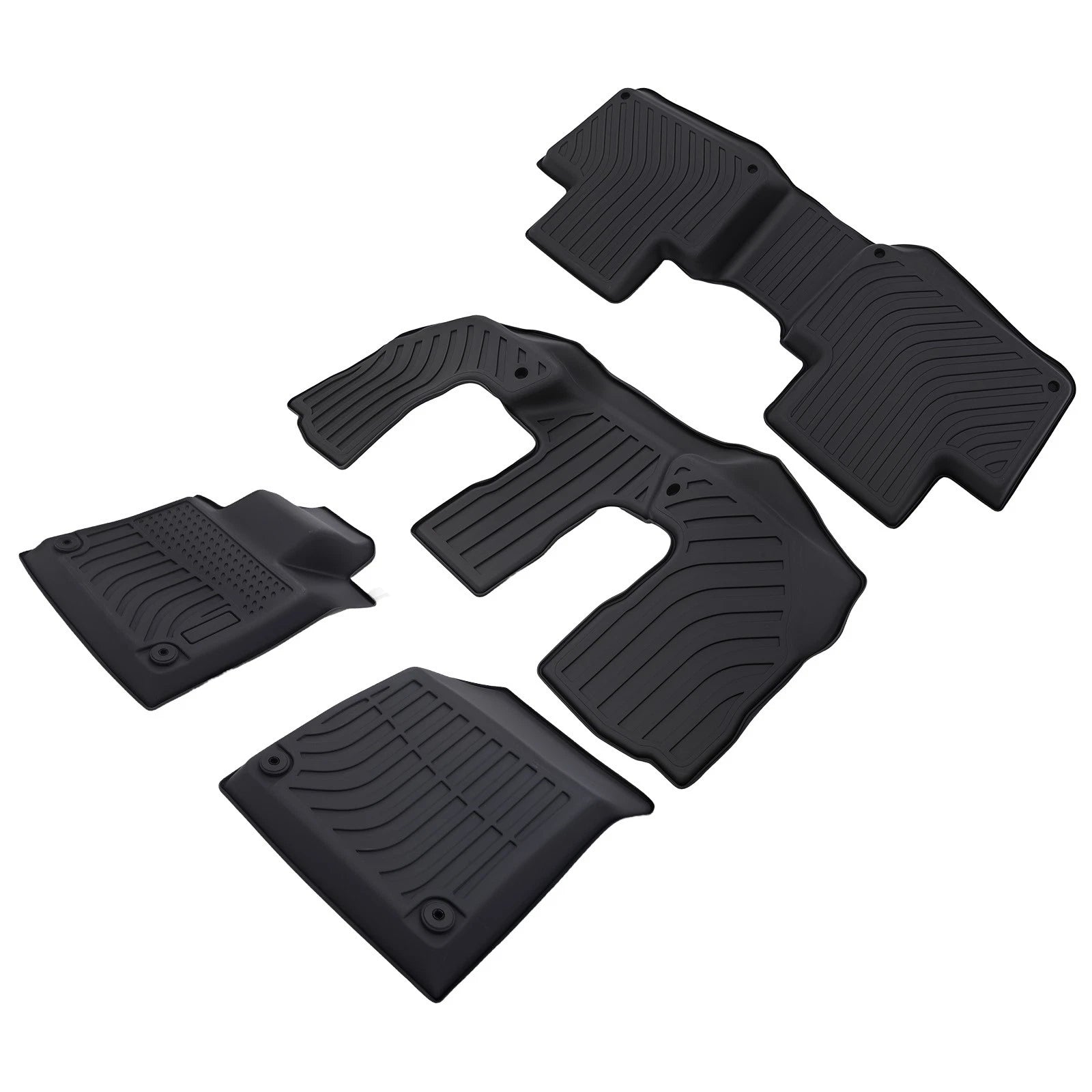 Set of 4 Black TPE Carpet Floor Mats for Volvo XC90 (2016–2025)