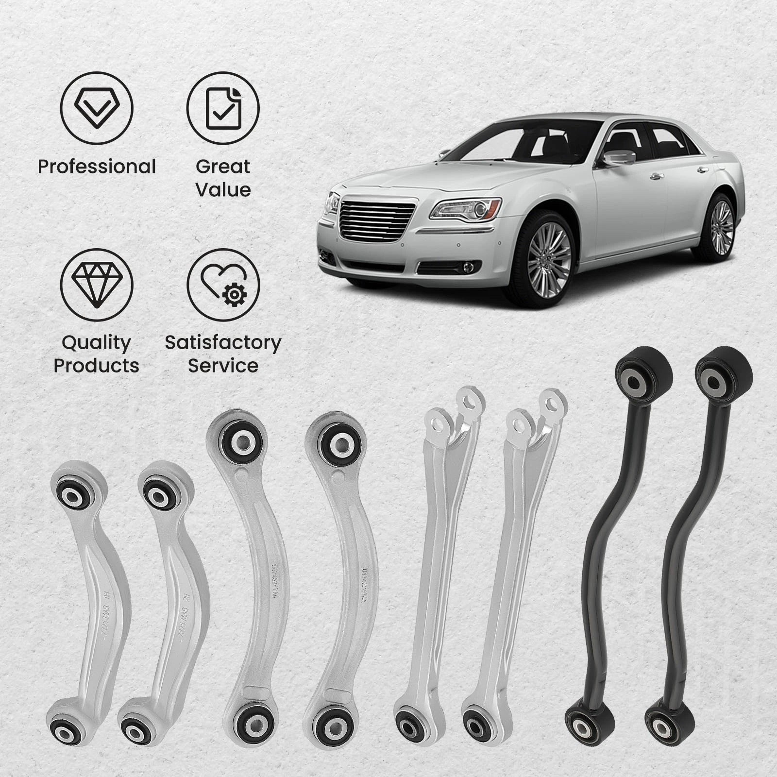 8pc Control Arms Rear Suspension Strut Rod Lateral Arm For Chrysler 300c 05-16