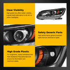 Headlight Assembly for Honda Accord Sedan (2013–2015) Driver + Passenger