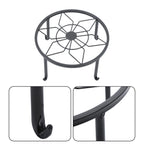 Set of 3 Metal Plant Stands for Flower Pot Heavy Duty Black Round