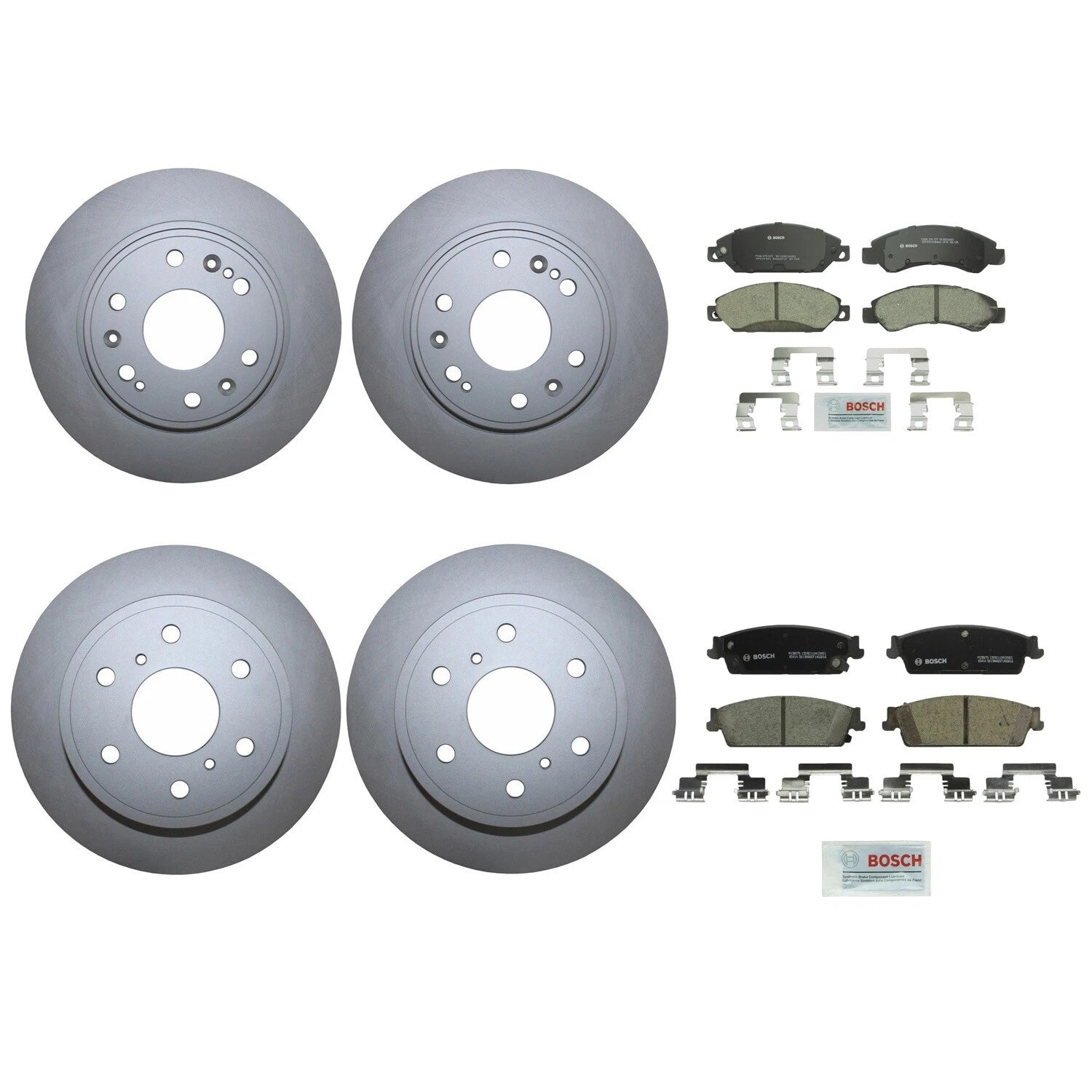 Front & Rear Brake Kit Disc Rotors & Bosch Ceramic Pads for Cadillac Chevy GMC