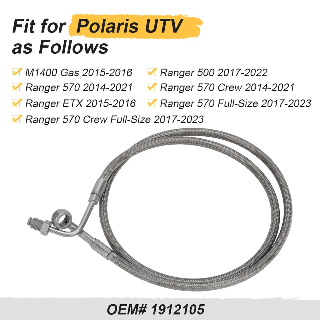 39" Left Rear Brake Line Hose 1912105 for Polaris Ranger 570 Crew (2014–2021)