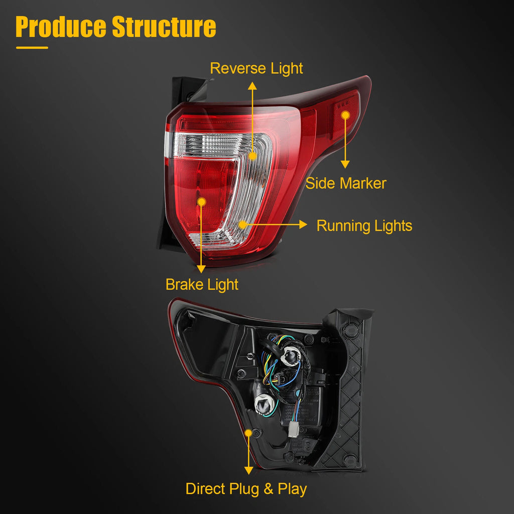 Taillights Assembly for Ford Explorer (2016–2019) Red L+R