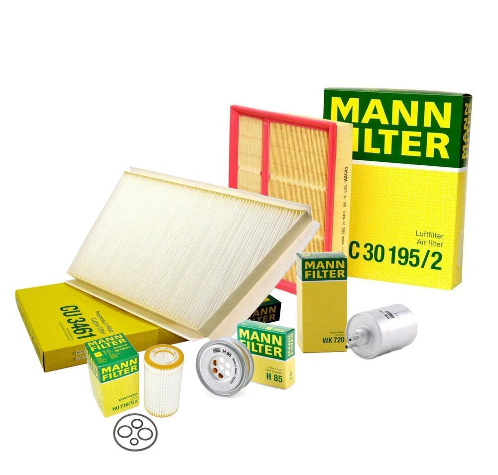 Mann Oil Air Paper Cabin Fuel Power Steering Filter Kit for Mercedes C209 CLK320 (2003–2009)