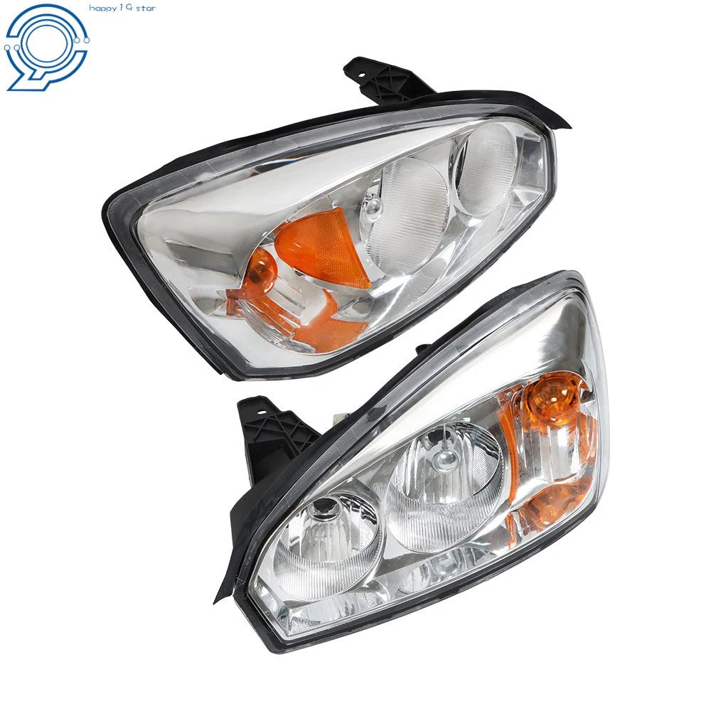 Set of 2 Headlights for Chevy Malibu (2004–2008) Chrome Housing