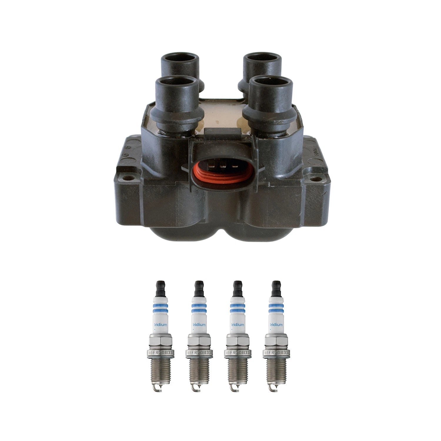 Denso Ignition Coil & Bosch Iridium Spark Plugs Kit for Mazda 626