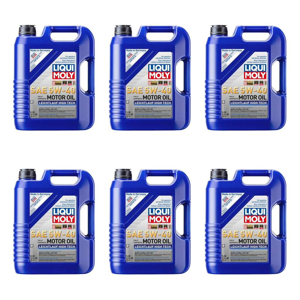 Set of 6 Liqui Moly Leichtlauf High Tech 5W-40 Engine Motor Oil (30L)
