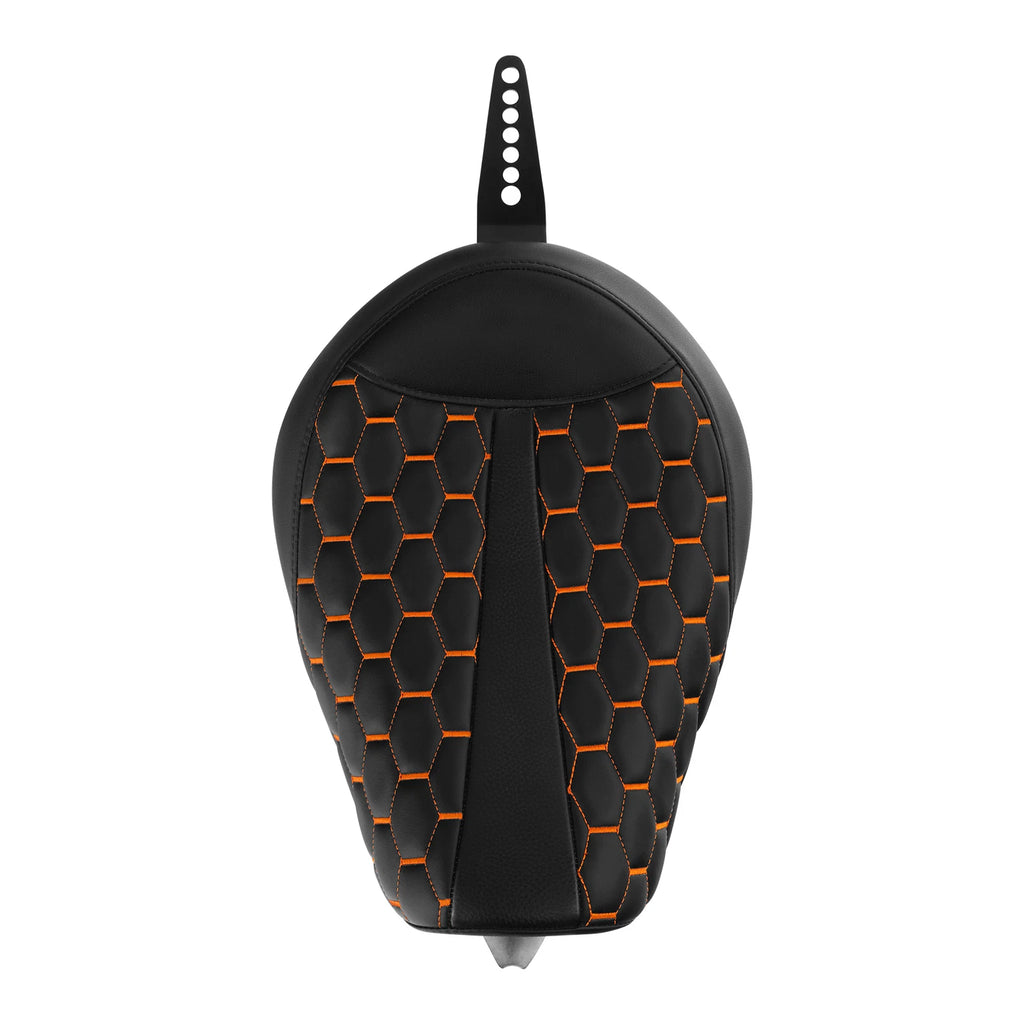 Front Driver Solo Seat for Harley Sportster XL 883 1200 (2010–2022) Black Orange