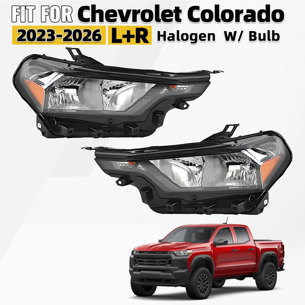Set of 2 Halogen Headlight Assembly for Chevrolet Colorado (2023–2026)