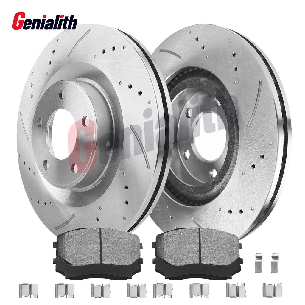 Set of 2 Front Disc Brake Rotors & Ceramic Pads for Ford Edge (2007–2014)