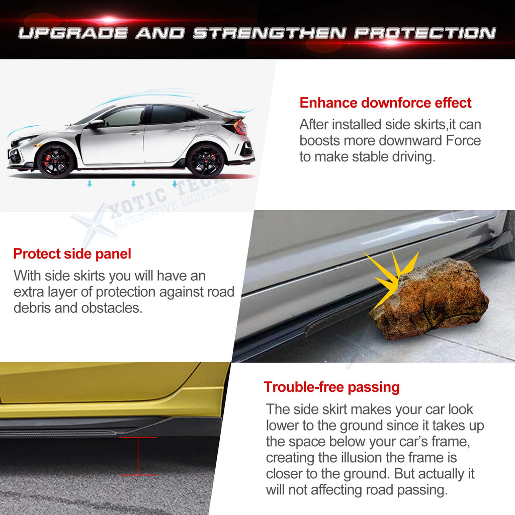 Universal Lower Side Skirt Winglets Diffusers Bottom Line Extension