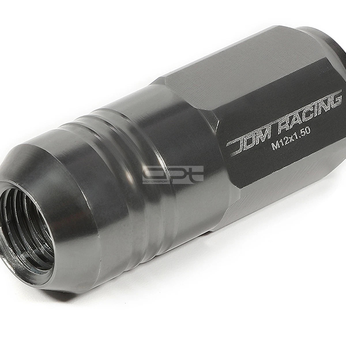 Set of 20 Closed End M12x1.5 50mm Tall Gun Metal Aluminum Lug Nuts + Adapter